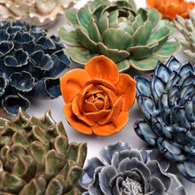 Load image into Gallery viewer, Ceramic Flower - Peony Orange
