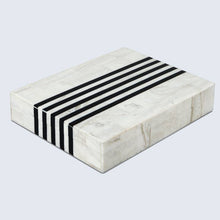 Load image into Gallery viewer, Decorative Box - Black/White Mono Sprint Pattern
