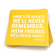 Load image into Gallery viewer, Beverage Napkins - To Nights We&#39;ll Never Remember
