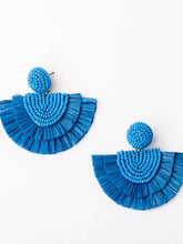 Load image into Gallery viewer, Corolla Raffia and Beaded Earrings
