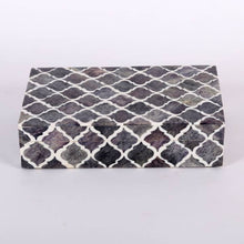 Load image into Gallery viewer, Decorative Box - Moroccan Pattern: Grey &amp; White
