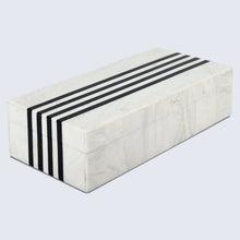 Load image into Gallery viewer, Decorative Box - Black/White Mono Sprint Pattern
