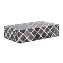Load image into Gallery viewer, Decorative Box - Moroccan Pattern: Grey &amp; White
