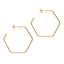 Load image into Gallery viewer, Hexagon Hoop Earrings
