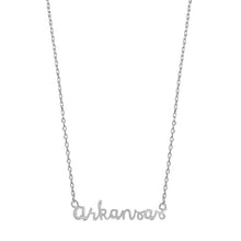 Load image into Gallery viewer, Arkansas Script Pendant Necklace - Gold or Silver
