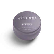 Load image into Gallery viewer, Apotheke White Vetiver Mini Tin Candle
